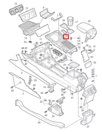 NEW VOLKSWAGEN GOLF MK7 CENTRE CONSOLE RUBBER INLAY 5G0863135C82V ORIGINAL