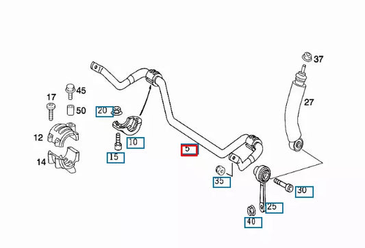 NEW MERCEDES BENZ S W220 FRONT ANTI-ROLL STABILISER SWAY BAR A2203232565