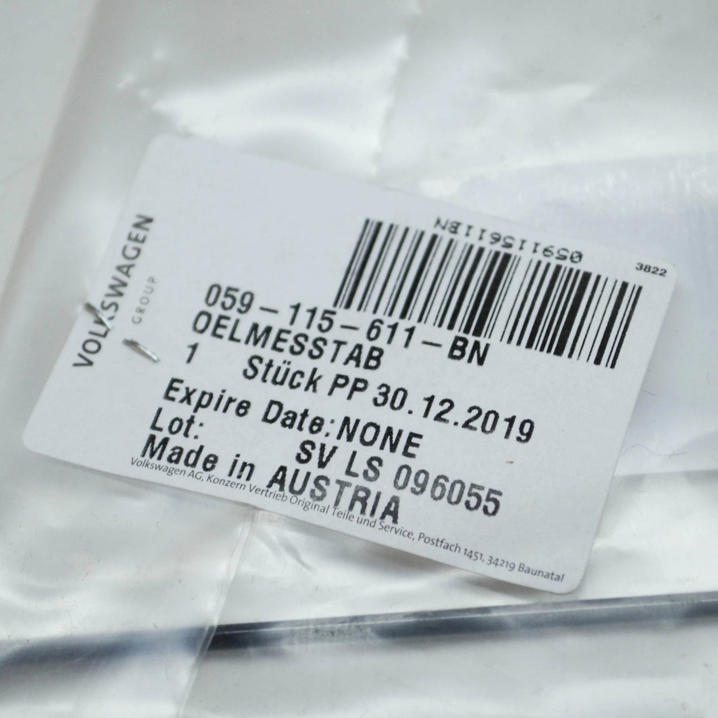 NEW VOLKSWAGEN AMAROK FLATBED ENGINE OIL DIP STICK 059115611BN ORIGINAL