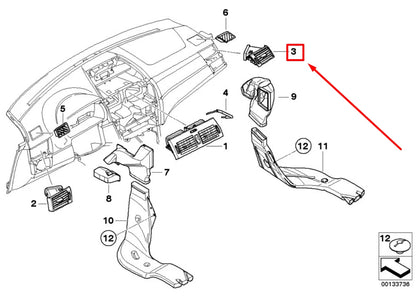 NEW BMW X3 E83 RIGHT DASHBOARD AIR VENT 64223420584 3420584 ORIGINAL