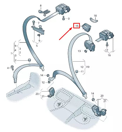 NEW AUDI A6 4A C8 REAR SEATBELT COVER 8W08577632LM