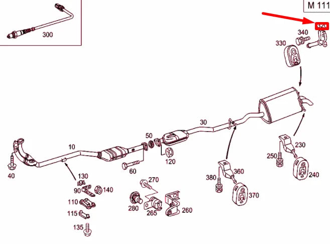 NEW MB C W203 REAR MUFFLER SUSPENSION RIGHT BRACKET A2034900040 ORIGINAL