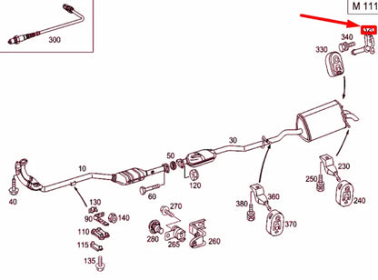NEW MB C W203 REAR MUFFLER SUSPENSION RIGHT BRACKET A2034900040 ORIGINAL