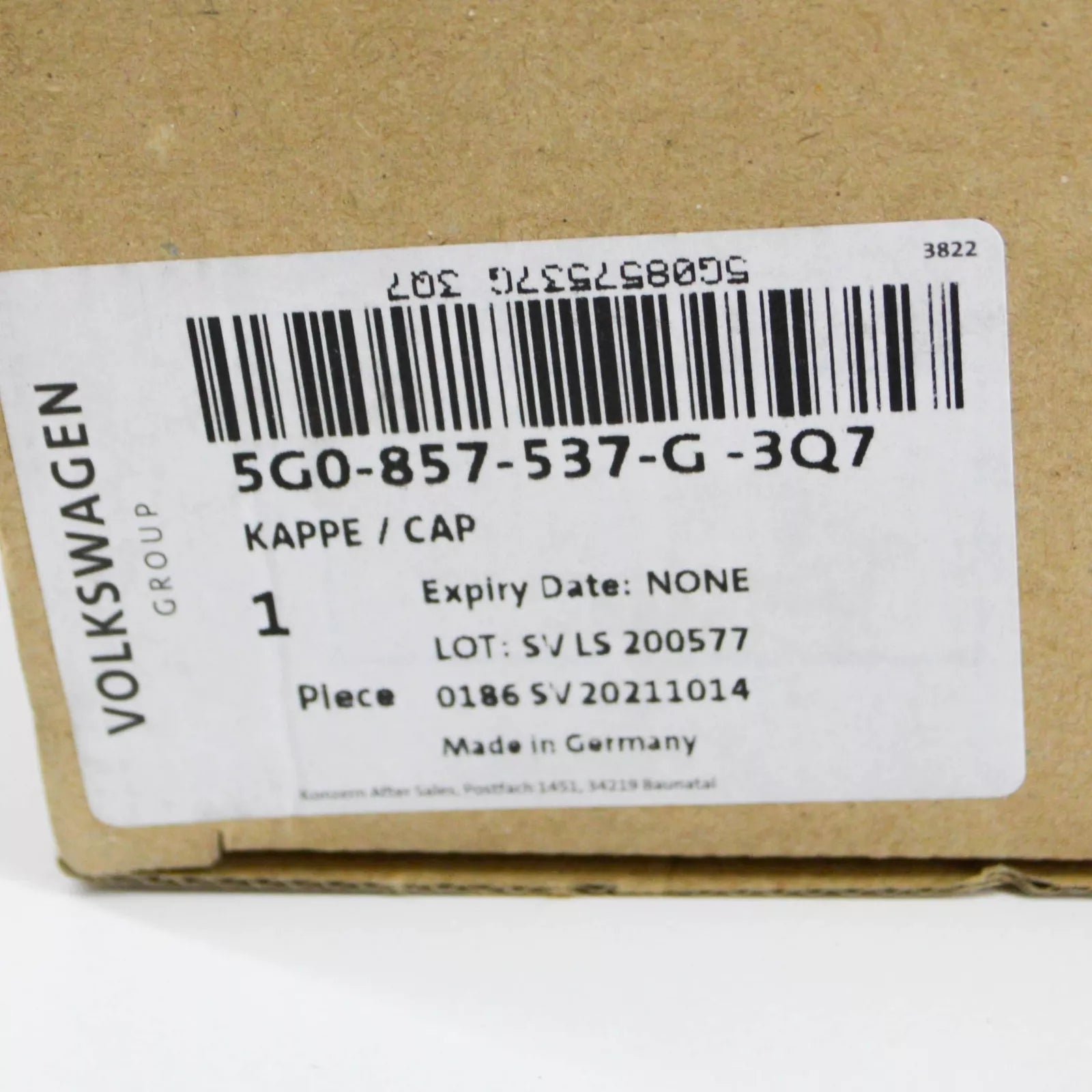 NEW VW GOLF VII 5G MK7 FRONT LEFT DOOR MIRROR COVER 5G0857537G3Q7 ORIGINAL