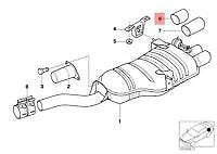 NEW BMW 3 E46 EXHAUST TAILPIPE TRIM CHROME RIGHT 18107511434 2.5 PETROL ORIGINAL