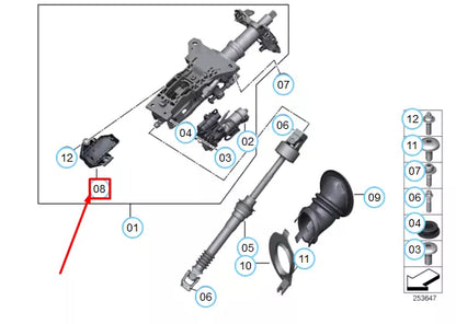 NEW BMW 5 E60 STEERING COLUMN LOCK 32306786922 6786922 ORIGINAL