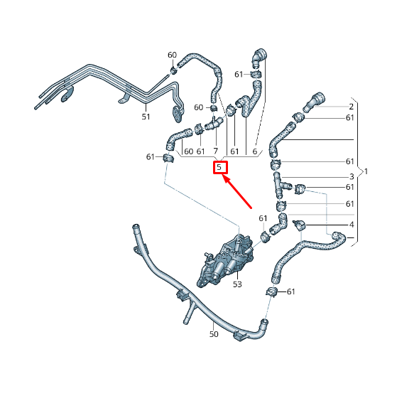 new vw golf vii 5g mk7 radiator coolant hose 5q0122157bq original