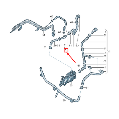 new vw golf vii 5g mk7 radiator coolant hose 5q0122157bq original