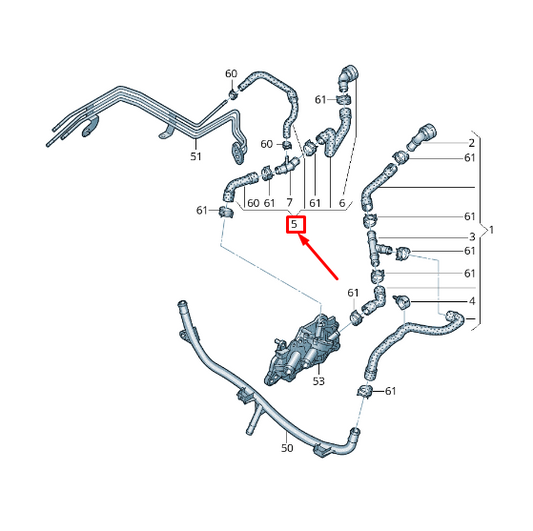new vw golf vii 5g mk7 radiator coolant hose 5q0122157bq original