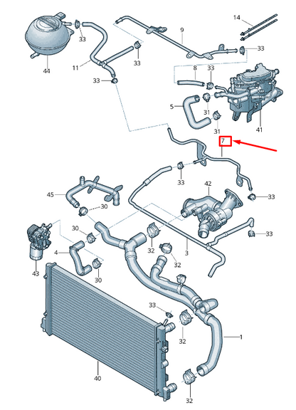 new skoda rapid nh engine coolant pipe 04b121070 original