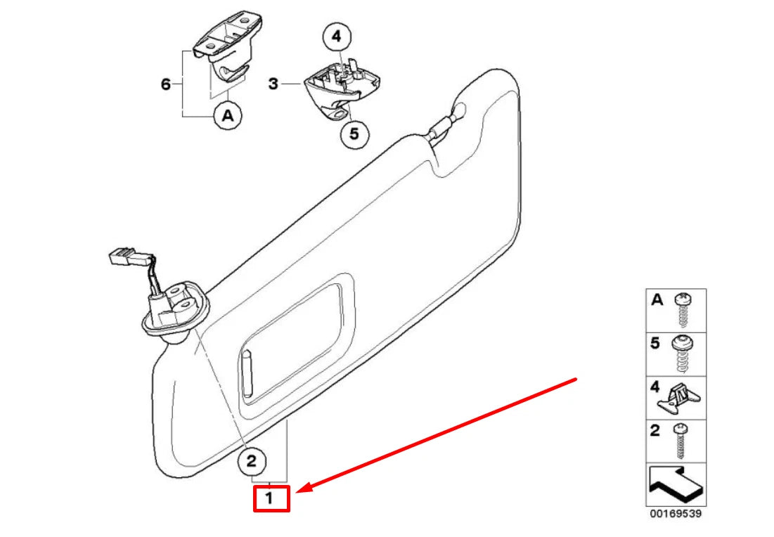 NEW BMW 3 CABRIO E93 FRONT LEFT SUN VISOR 51167139449 7139449 ORIGINAL