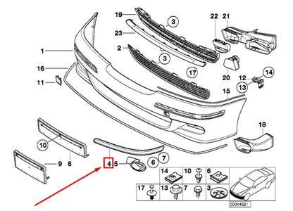 NEW BMW 5 E39 FRONT RIGHT BUMPER RUB STRIP 51117894140 7894140 ORIGINAL