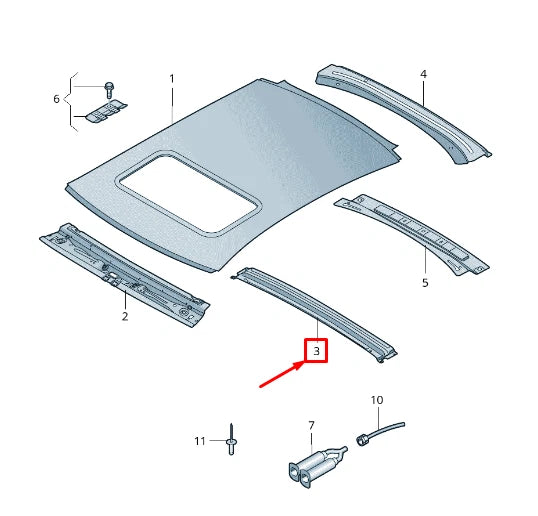 NEW AUDI A7 SPORTBACK 4G CENTER ROOF FRAME 4G8817969