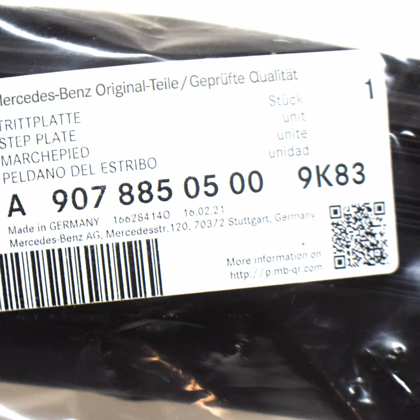 NEW MB SPRINTER 907 910 VS30 FRONT BUMPER STEP PLATE A90788505009K83 ORIGINAL