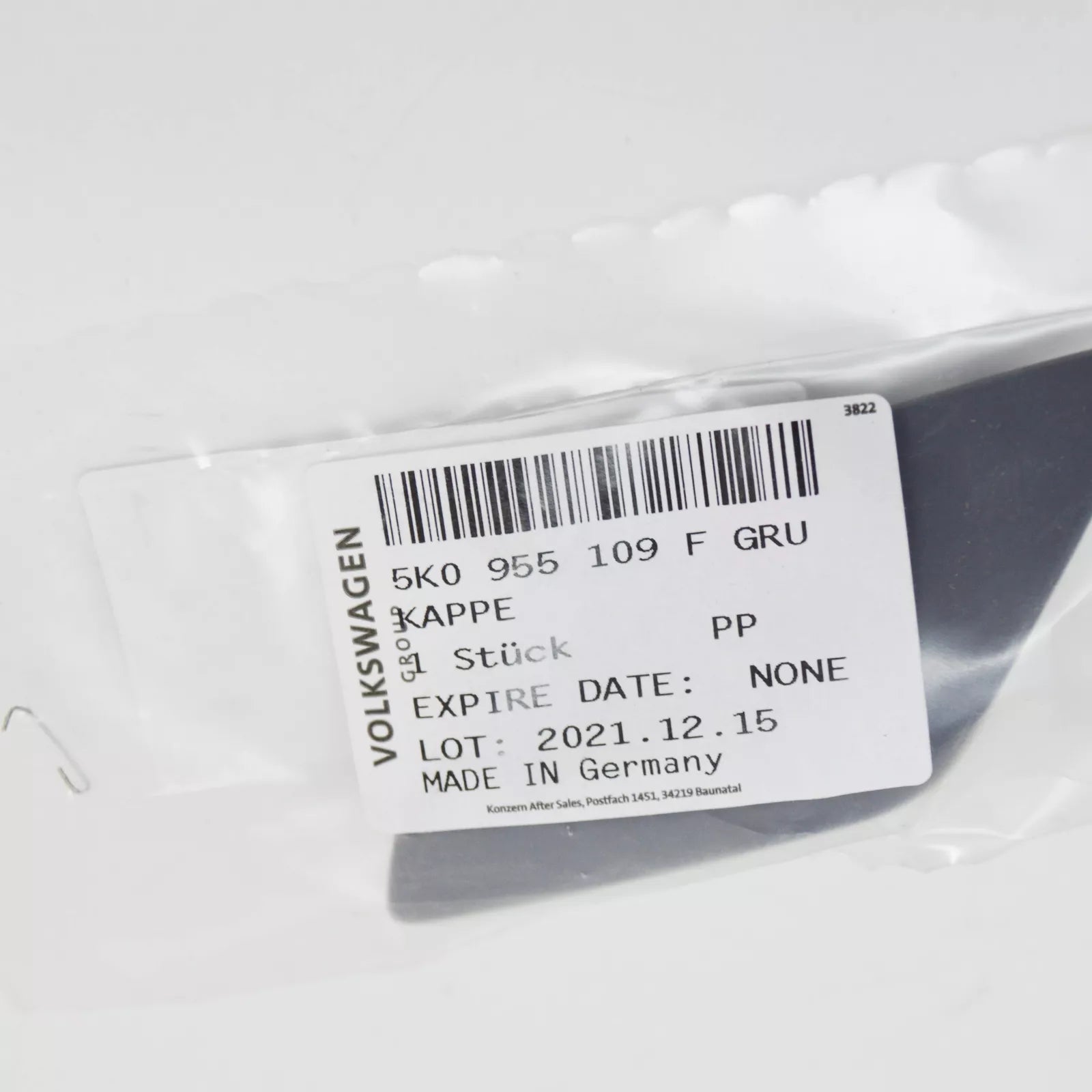 NEW VOLKSWAGEN GOLF MK6 LEFT HEADLIGHT WASHER COVER 5K0955109FGRU ORIGINAL