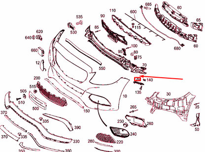 NEW MERCEDES-BENZ C W205 FRONT BUMPER RIGHT MOUNTING RAIL A2058852121 ORIGINAL