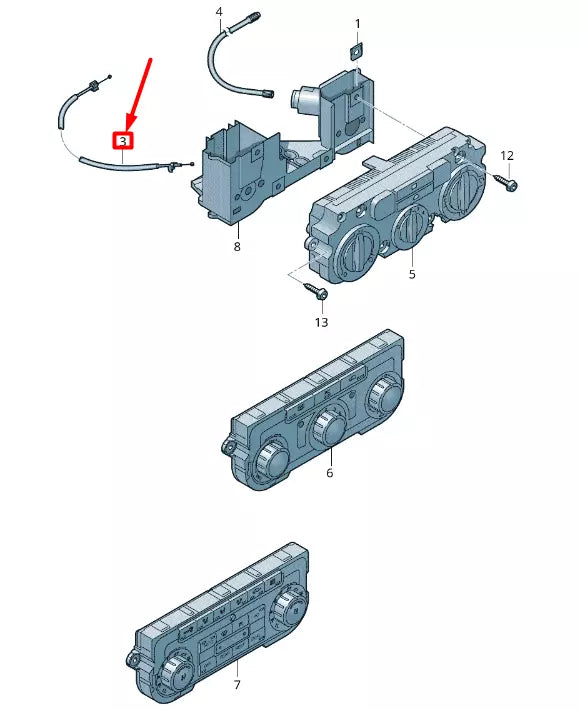 NEW VOLKSWAGEN CADDY 2K MK3 TEMPERATURE CONTROL FLAP CABLE LHD 1T1819815