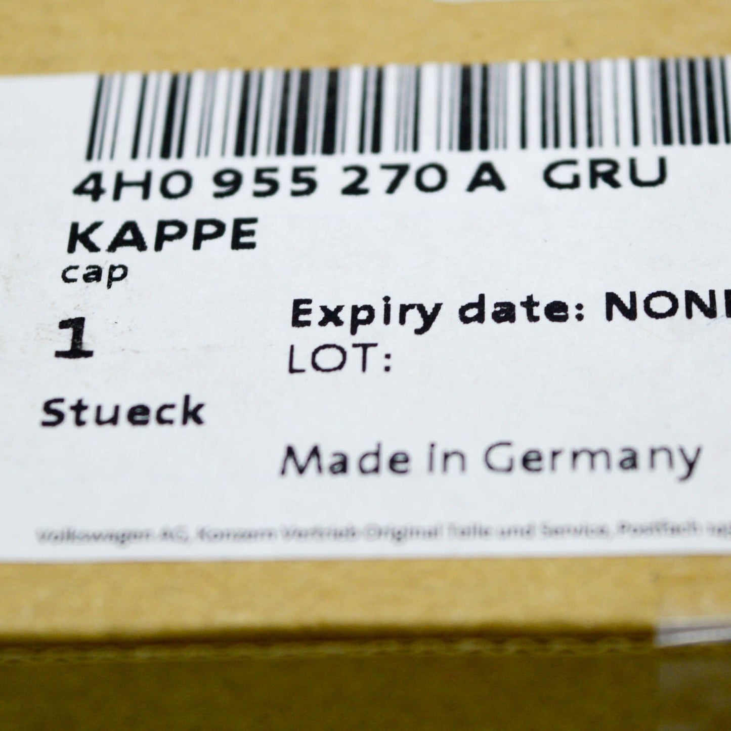 NEW AUDI A8 4H RIGHT HEADLIGHT WASHER COVER CAP 4H0955270AGRU ORIGINAL