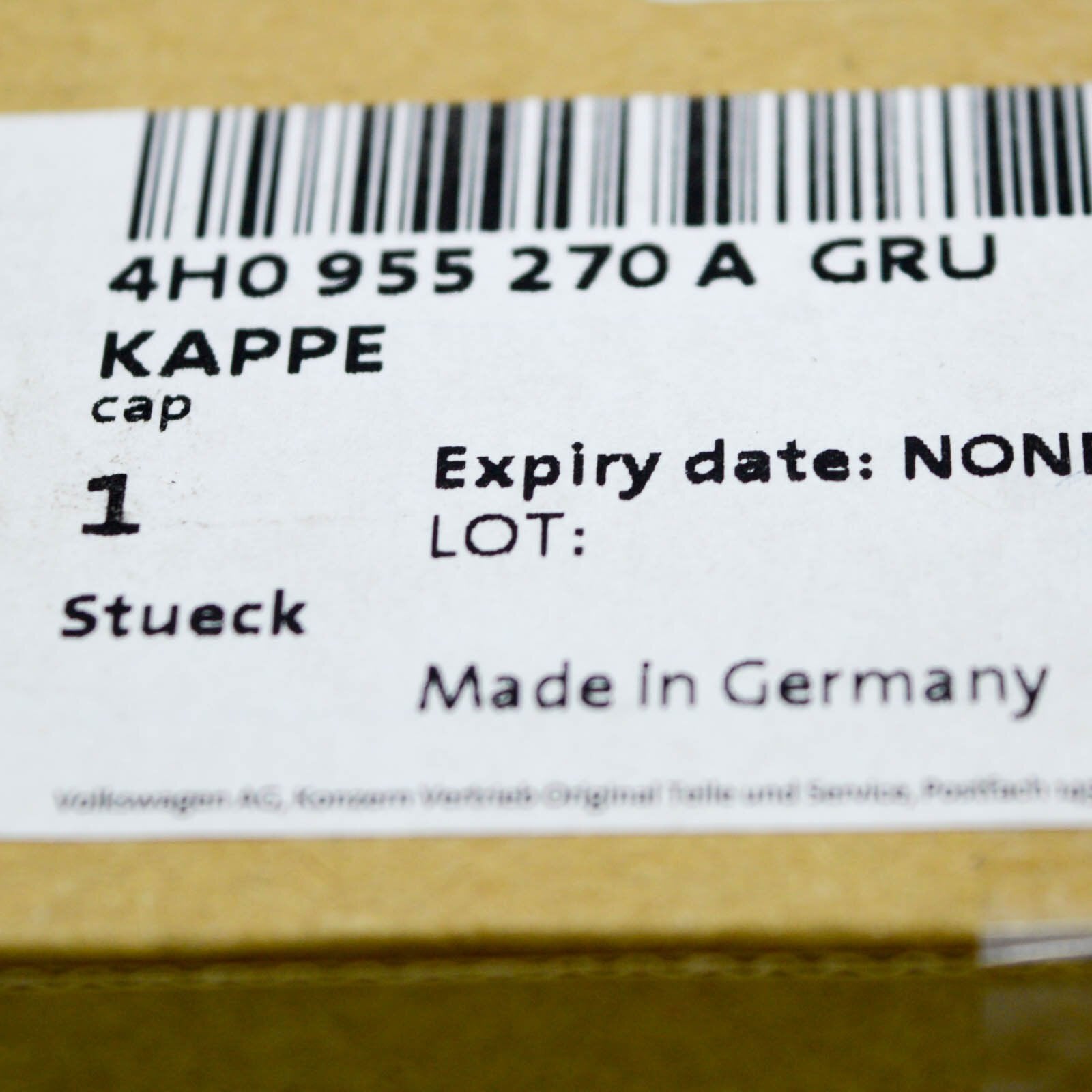 NEW AUDI A8 4H RIGHT HEADLIGHT WASHER COVER CAP 4H0955270AGRU ORIGINAL