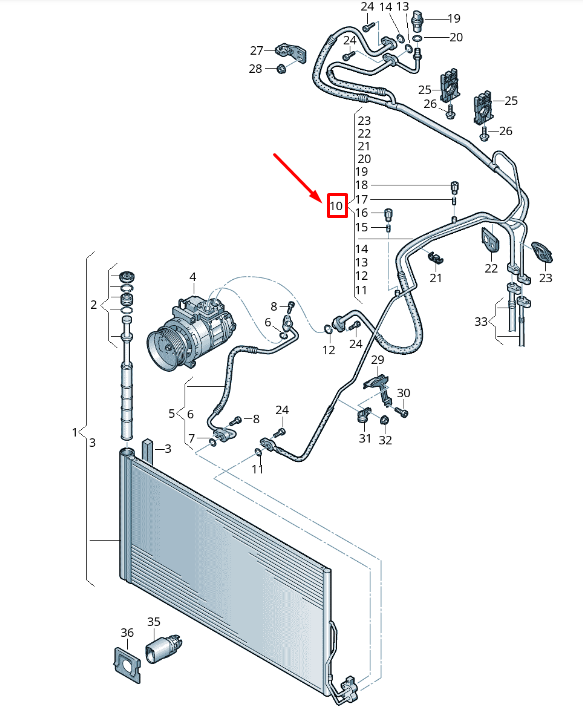 new vw touareg 7p mk2 refrigerant line pipe lhd 7p1816741 original