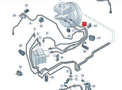 NEW AUDI Q7 4M FRONT BRAKE PIPE FROM MASTER CYLINDER TO HYDRAULICS 4M1614706AB