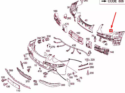 NEW MERCEDES-BENZ E W211 FRONT BUMPER LEFT INSIDE FRAME A2118800352 ORIGINAL