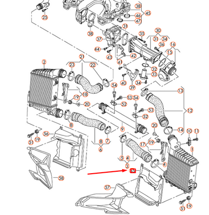 NEW AUDI A8 D4 CHARGE AIR COOLER LEFT AIR GUIDE 4H0145333A ORIGINAL