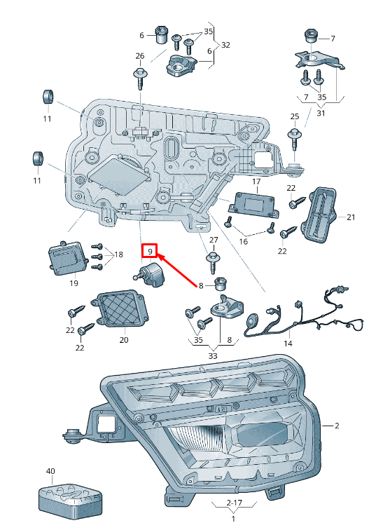 new skoda kamiq headlight range control motor 654941295a original