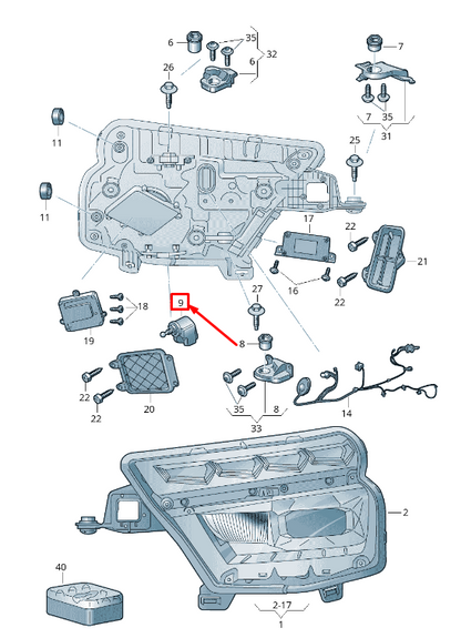 new skoda kamiq headlight range control motor 654941295a original