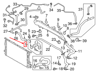 NEW AUDI A5 SPORTBACK 8T UPPER RADIATOR HOSE 8K0121101T ORIGINAL
