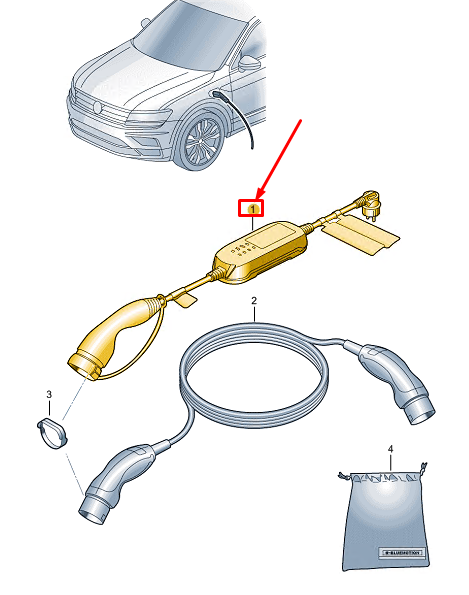 new vw tiguan ad mains socket charge cable 1ea971675as original