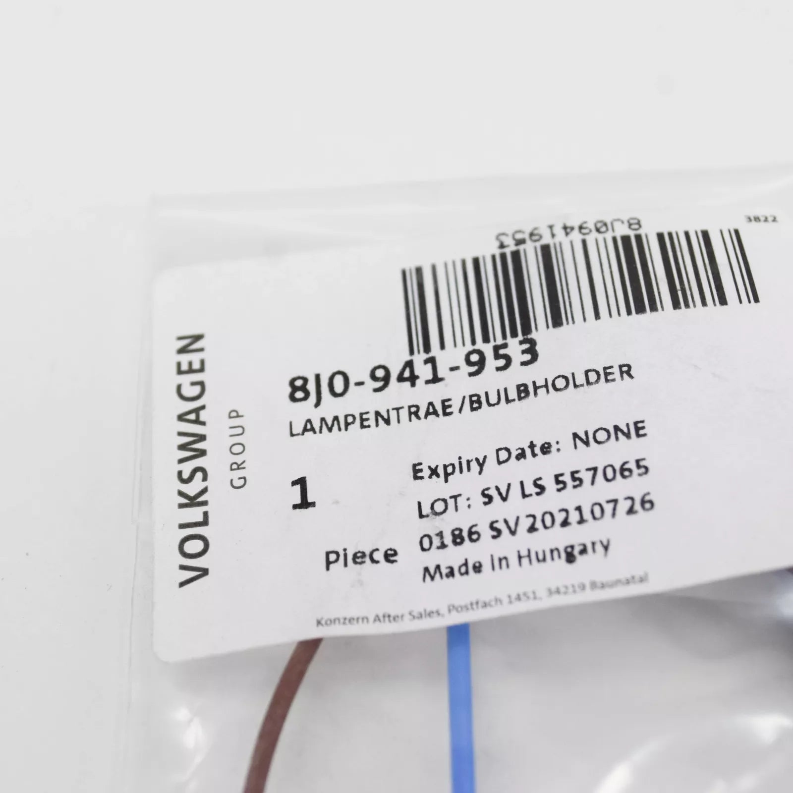 NEW AUDI TT 8J FRONT HEADLIGHT BULB CARRIER W CABLES 8J0941953