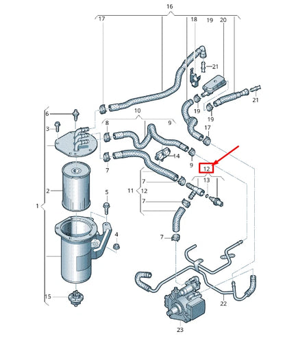 NEW VW PASSAT B8 3G2 FUEL TEMPERATURE SENSOR 04L919824