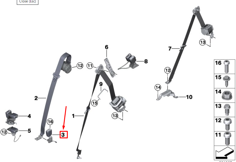 new bmw x5 g05 rear left seat buckle 72117435671 original