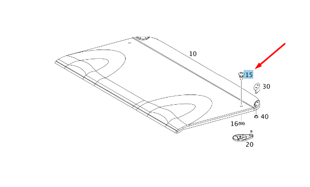 NEW MB C W203 REAR PARCEL SHELF HAT TRAY STRAP A20369001957H68 ORIGINAL