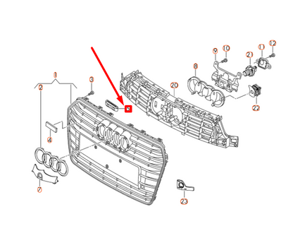 new audi a6 c7 radiator grille securing element 4g0853755b original