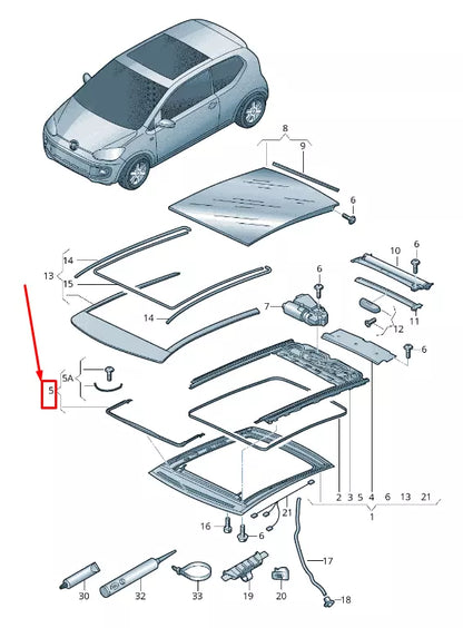 NEW VW GOLF VII 5G MK7 UPPER FRONT SUNROOF WIND DEFLECTOR 1S0877651C ORIGINAL