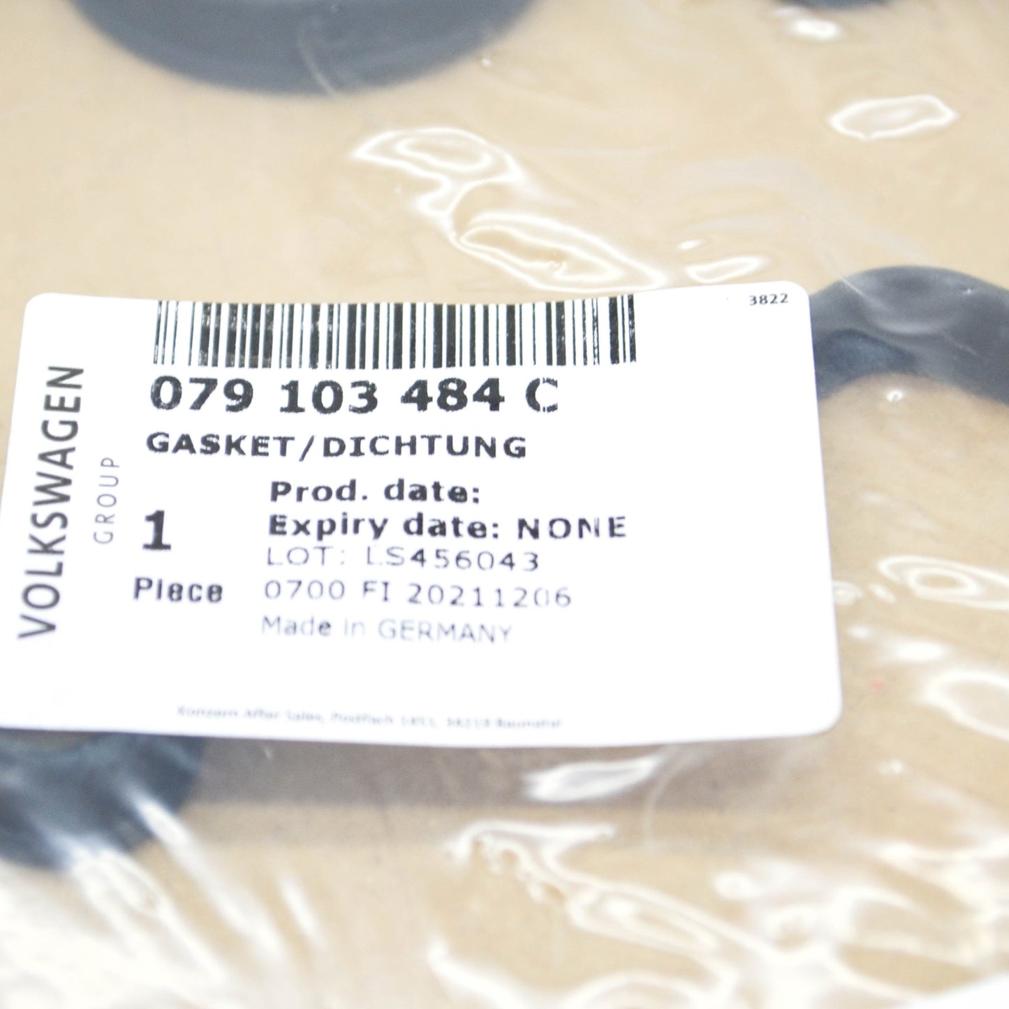 NEW AUDI A6 C6 AVANT CYLINDER VALVE COVER GASKET RIGHT 079103484C ORIGINAL