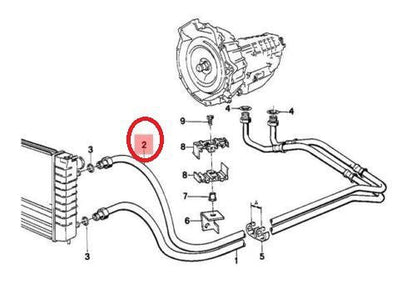 new bmw 3 e30 transmission cooling return pipe 17221177655 original