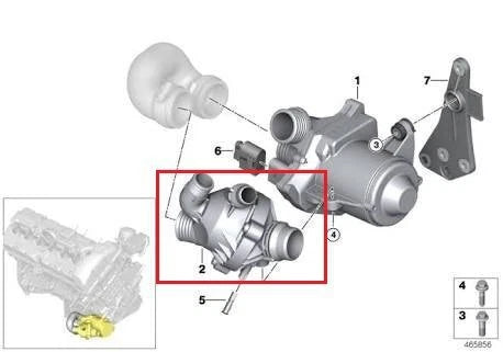 NEW BMW 3 E90 3.0I 220KW THERMOSTAT HOUSING 11537549476 ORIGINAL