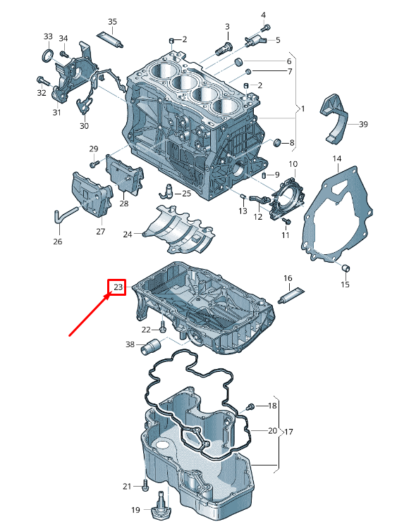 new audi a4 avant b9 upper engine oil sump 04e103601p original
