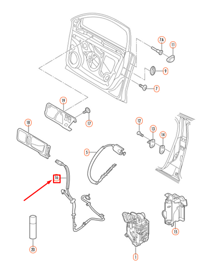 NEW VW JETTA A6 MK6 FRONT LEFT INNER ACTUATOR BOWDEN CABLE 5C6837085A ORIGINAL