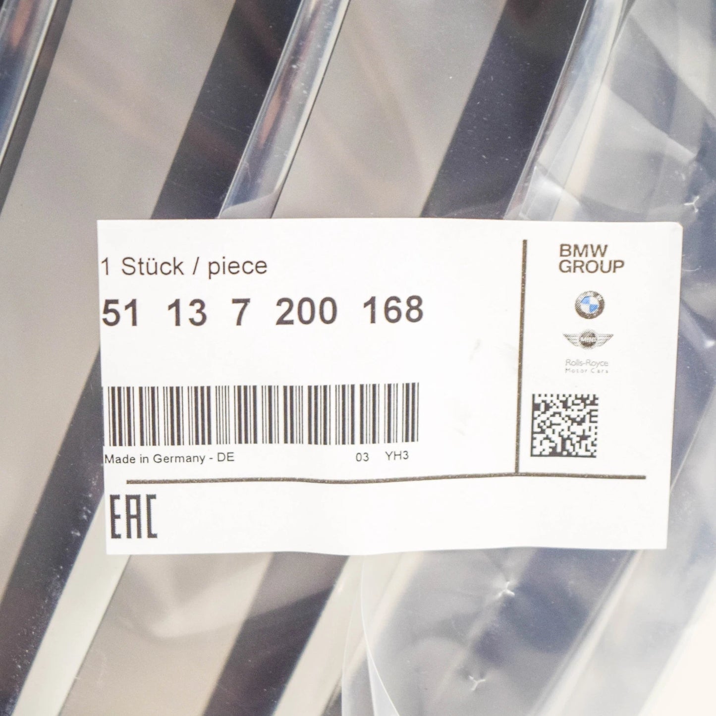 NEW BMW 5 GRAN TURISMO F07 FRONT RADIATOR RIGHT GRILLE 51137200168 ORIGINAL