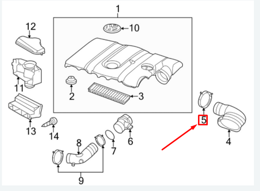 new volkswagen arteon engine air duct clamp n90656501 original