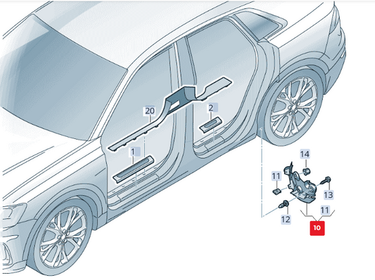 new audi q8 4mn rear right spoiler 4m8854816a original
