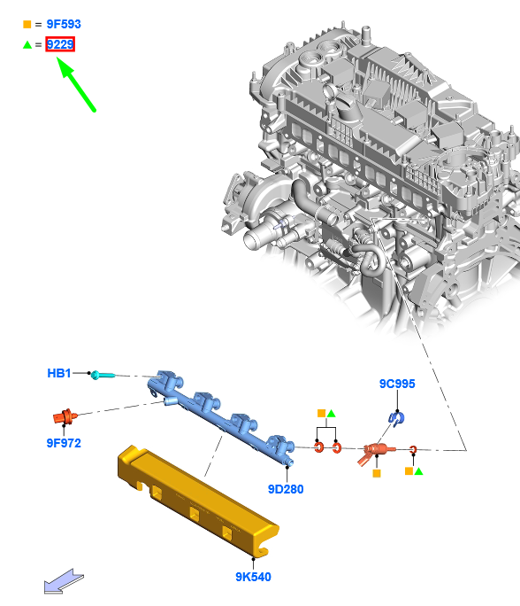 new ford kuga mk3 fuel injector o-ring kit 2226392 k2ge-9u509-aa original