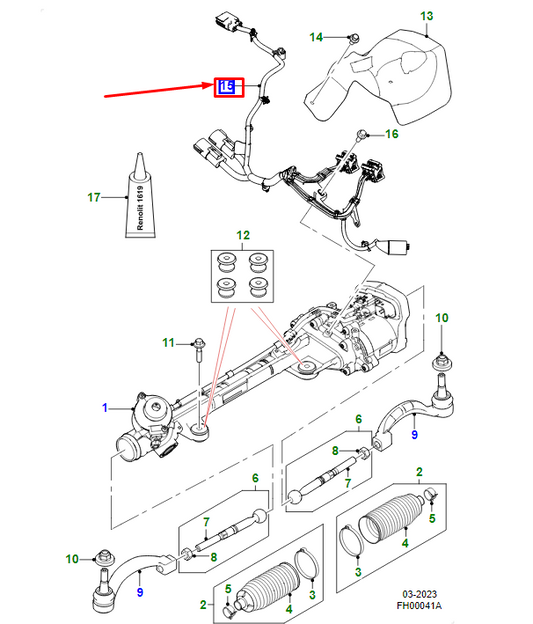 new jaguar xf x260 steering rack cable t2h46810 original
