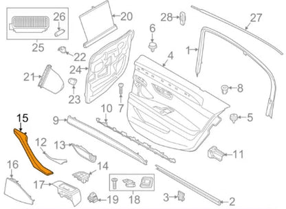 NEW BMW 5 F10 INTERIOR REAR LEFT DOOR PULL HANDLE 51417225847 ORIGINAL