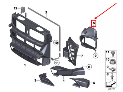 NEW BMW X5 E70 LEFT AUXILIARY RADIATOR AIR DUCT 51747222869 7222869 ORIGINAL