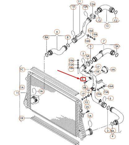 NEW AUDI A3 8P CHARGE AIR COOLER AIR PIPE 1K0145770AF ORIGINAL